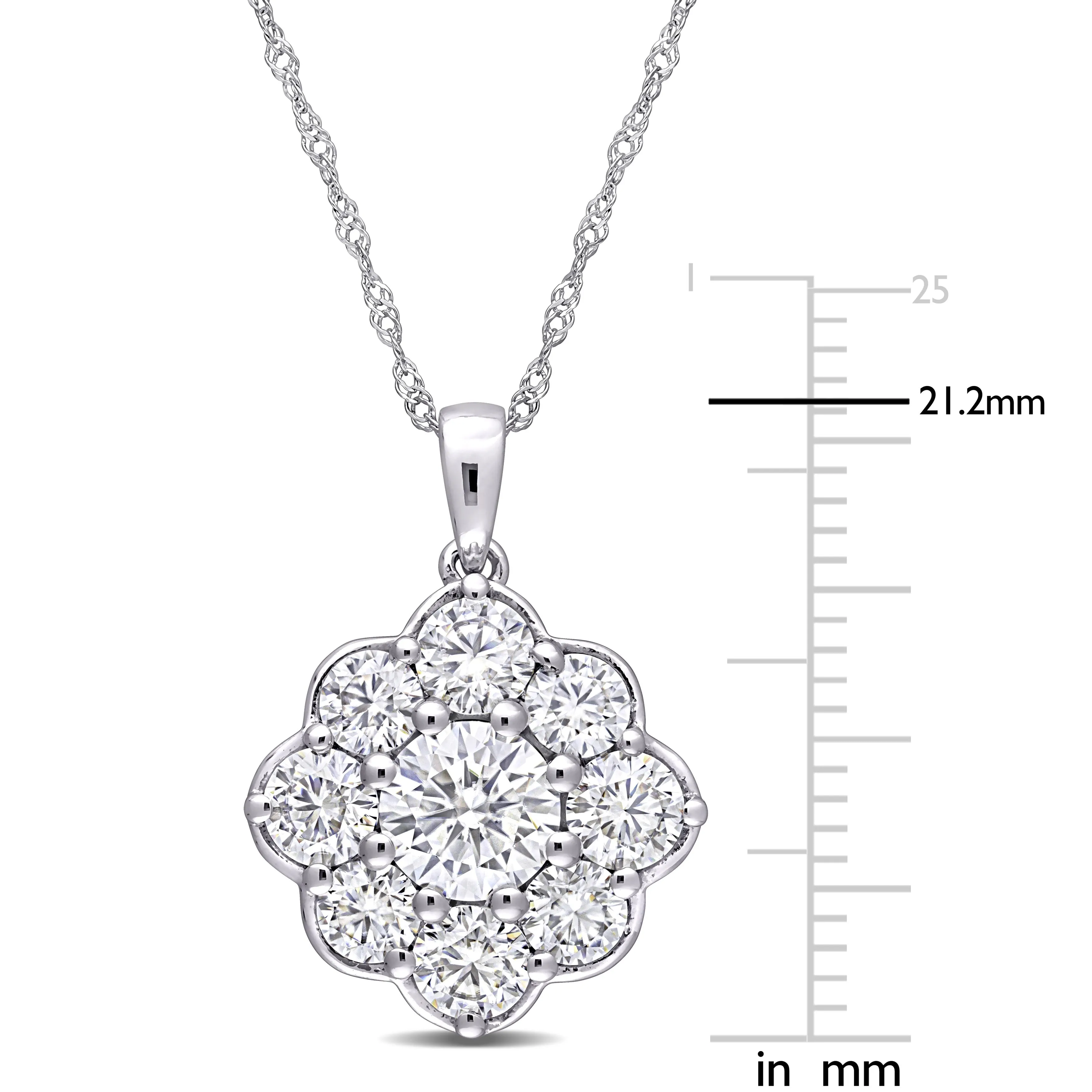 Round Floral Moissanite Pendant