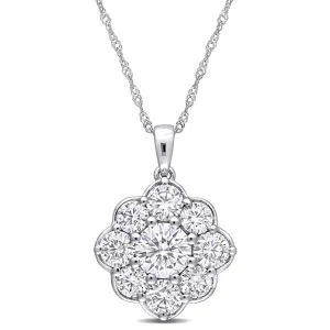 Round Floral Moissanite Pendant