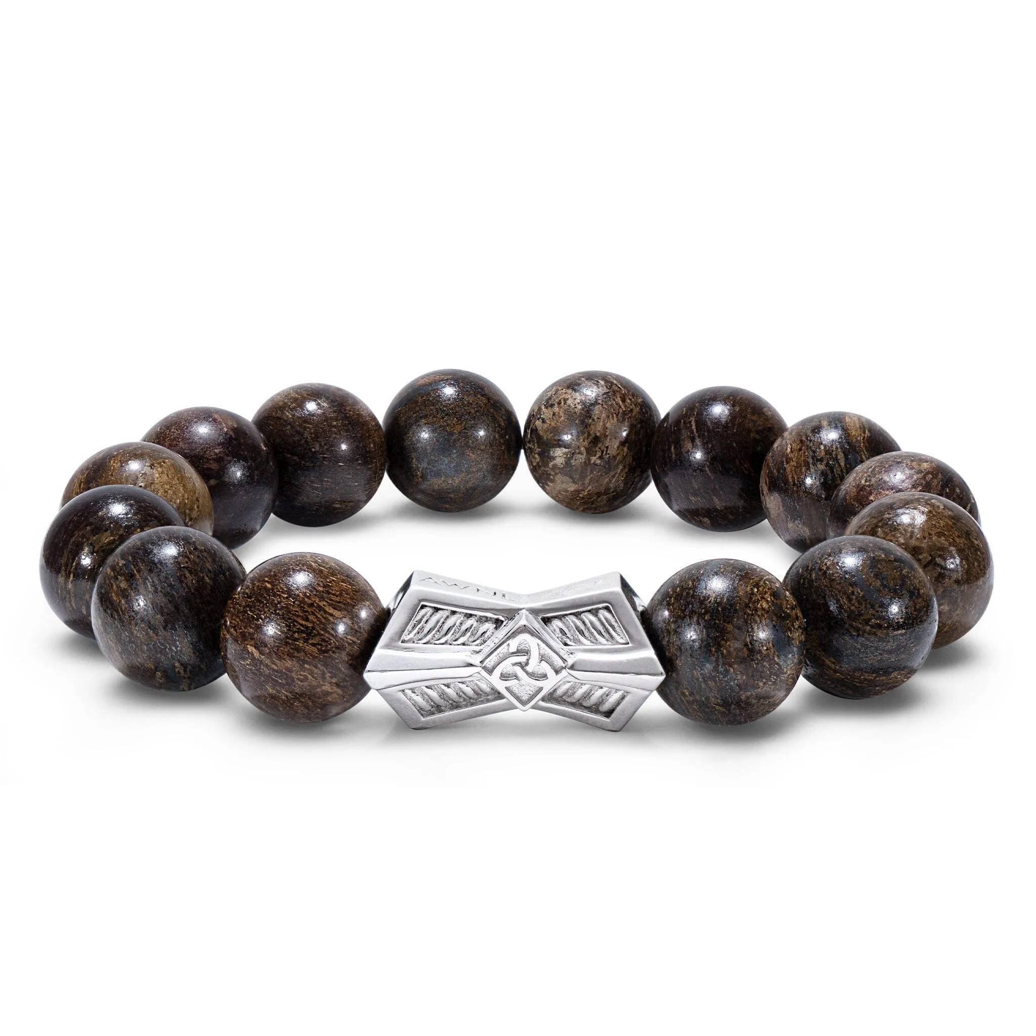 Runes-Engraved Crossguard Bronzite Bracelet