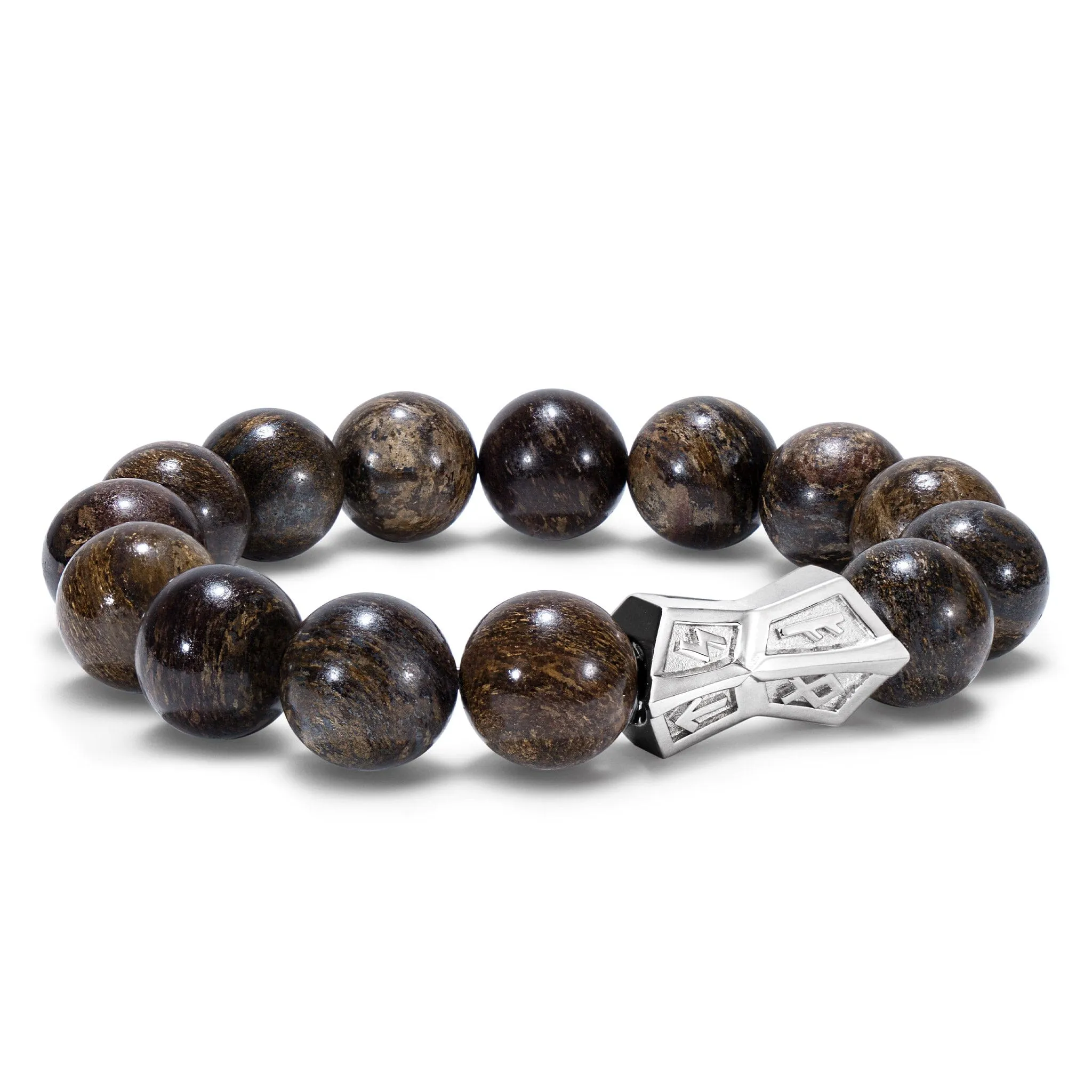 Runes-Engraved Crossguard Bronzite Bracelet