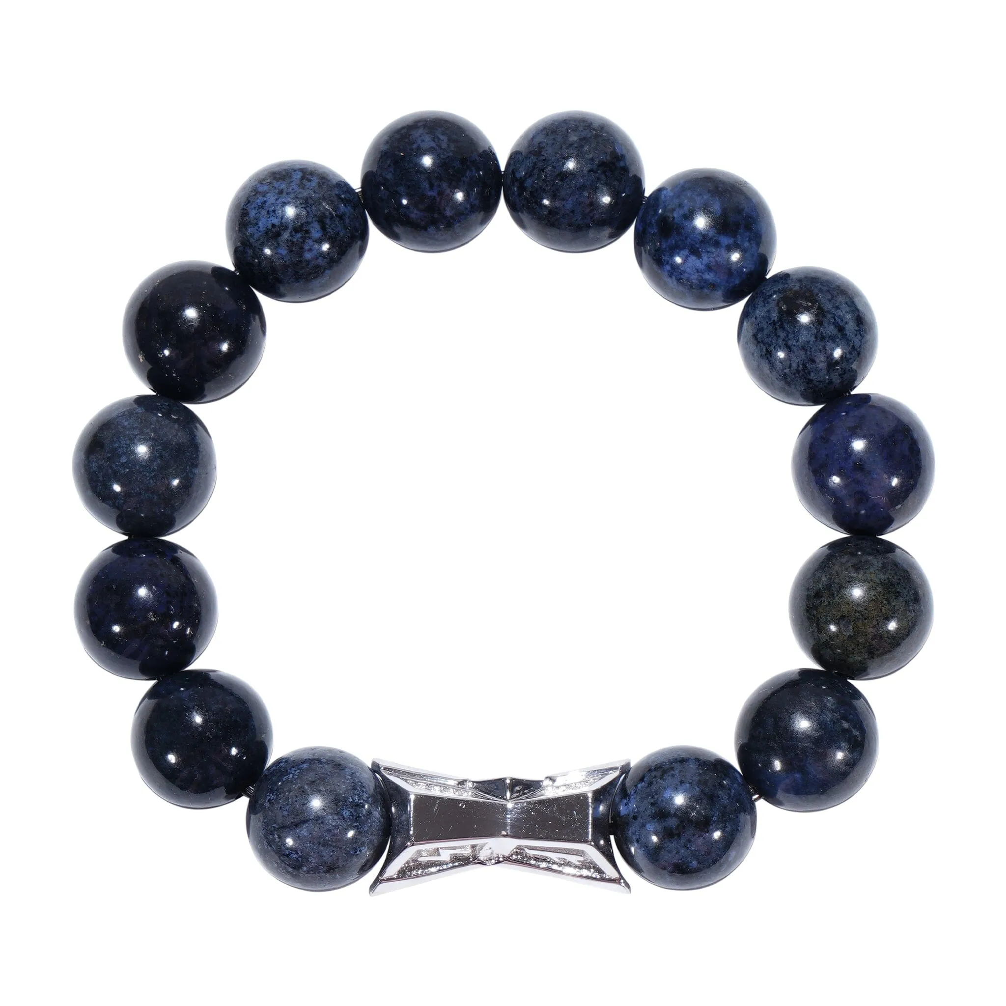 Runes-Engraved Crossguard Dumortierite Bracelet