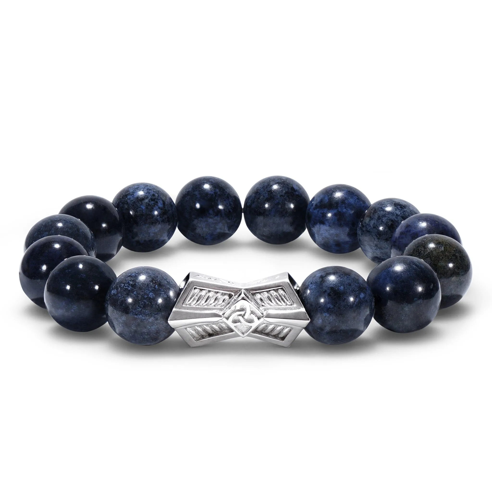 Runes-Engraved Crossguard Dumortierite Bracelet