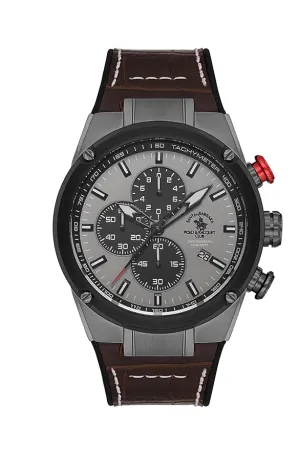 Santa barbara polo & racquet club Analog Gun Black Dial Men's Watch-SB.3.10001-4