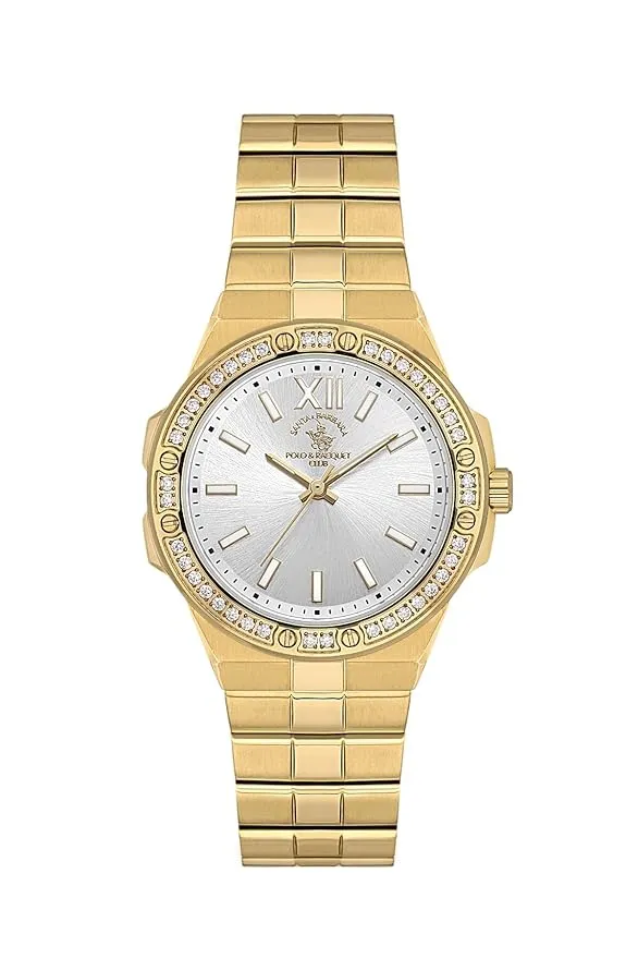 Santa Barbara Polo & Racquet Club Sliver Dial Quartz Women's Watch - SB.1.10575-2
