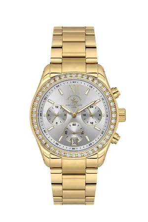 Santa Barbara Polo & Racquet Club Sliver Dial Quartz Women's Watch - SB.1.10579-4