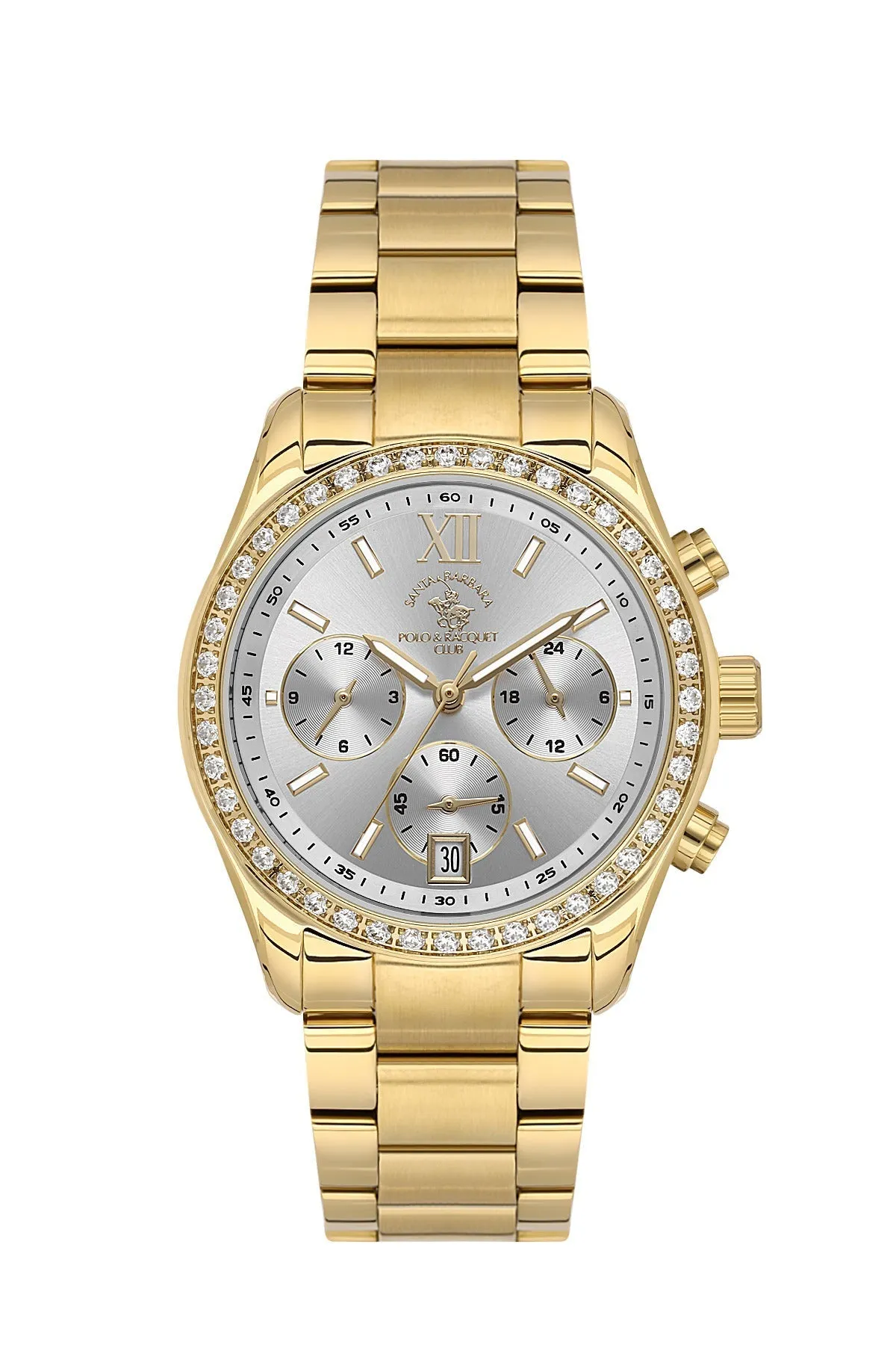 Santa Barbara Polo & Racquet Club Sliver Dial Quartz Women's Watch - SB.1.10579-4