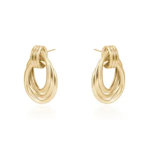 SATIN BRUSHED GOLD EARRINGS