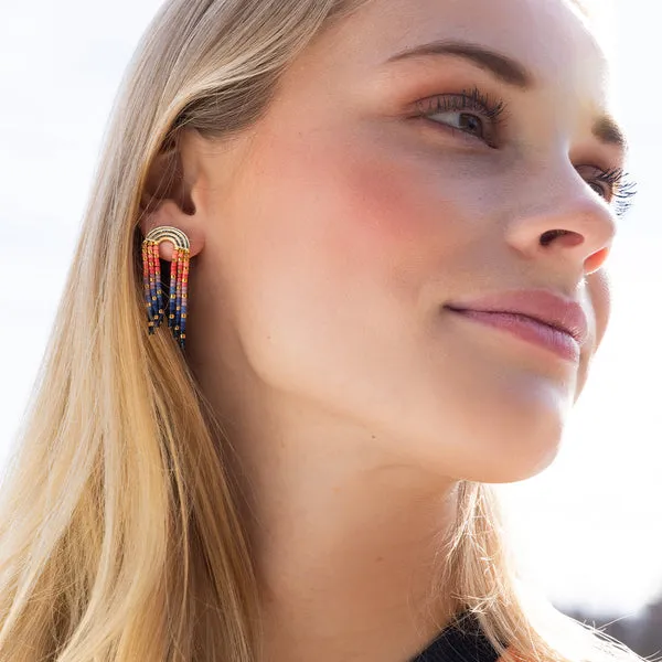 Scout Curated Wears Chromacolor Miyuki Rainbow Fringe Earring - Multi/Gold