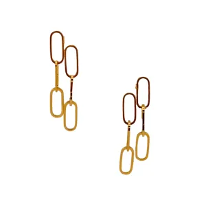 SE961 18K Gold Plated "paperclip" Earrings