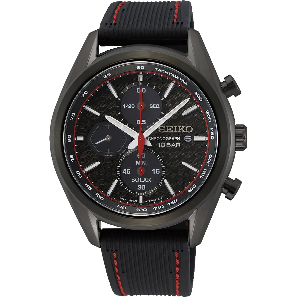 Seiko Men's Black Solar Watch SSC777P1