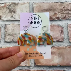 Semi Circular Polymer Clay Earrings