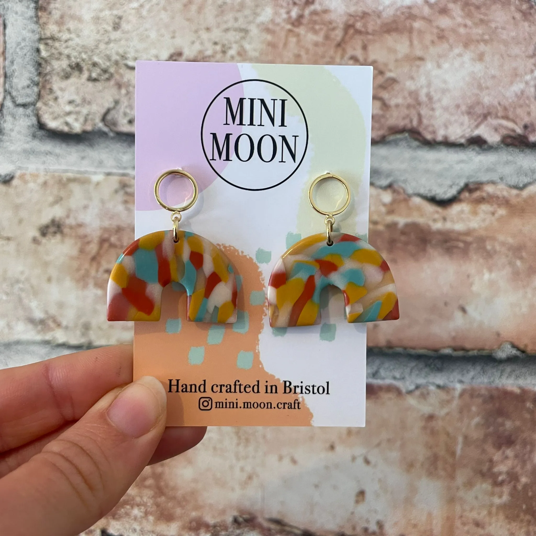Semi Circular Polymer Clay Earrings