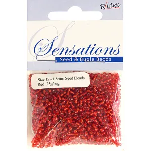 SENSATIONS BEAD GLASS SEED RED 1.8MM 25G