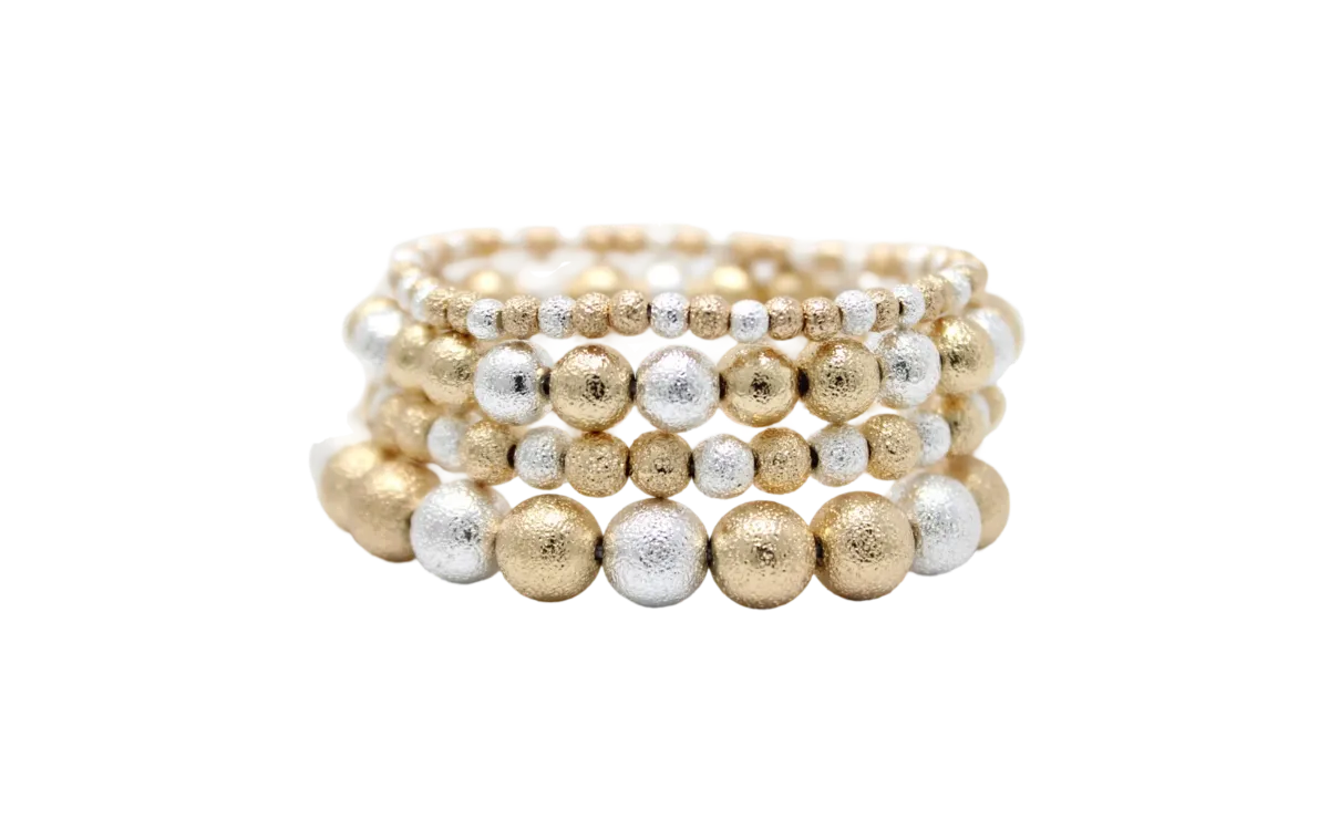 Set of 4 Beaded Bracelets -Black