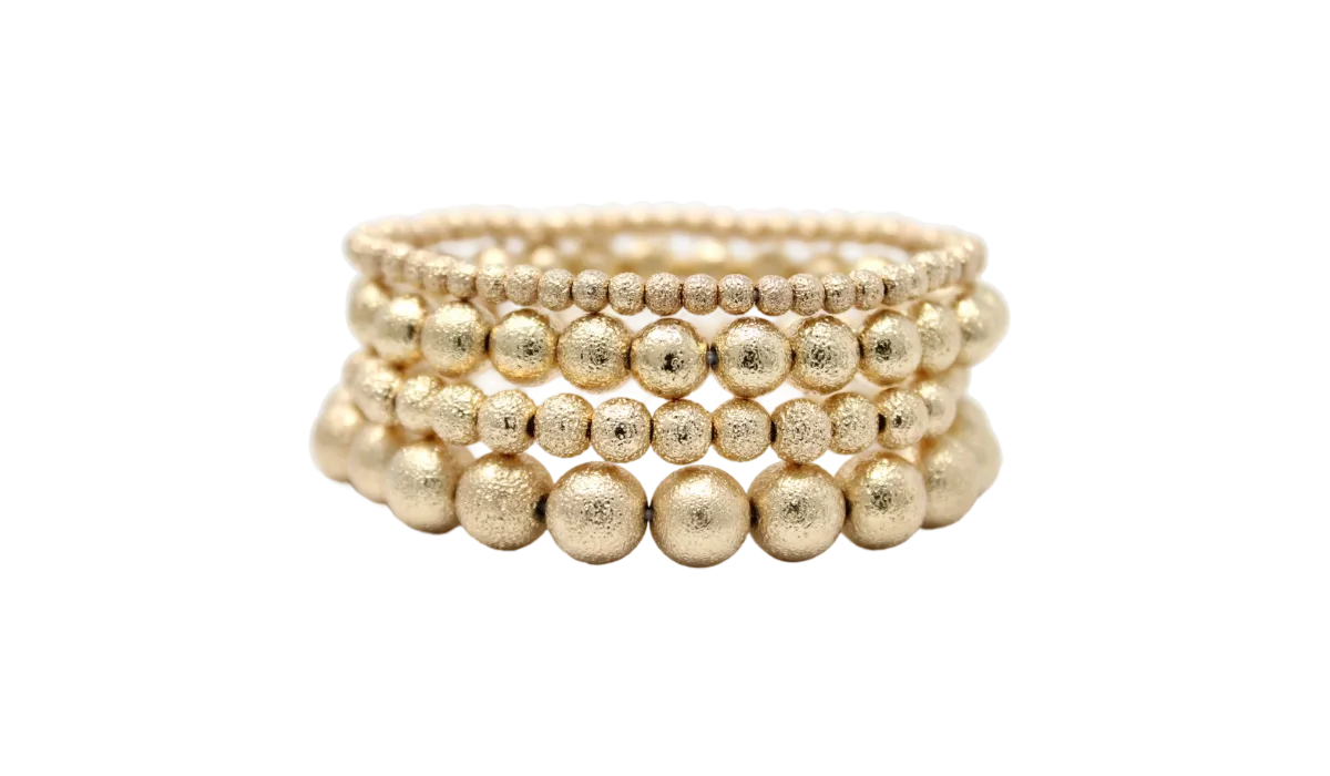Set of 4 Beaded Bracelets -Black