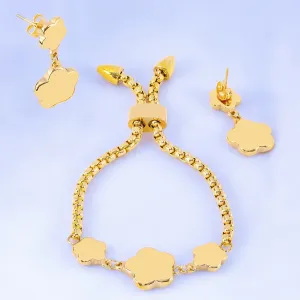 Set of Earrings and Adjustable Bracelet