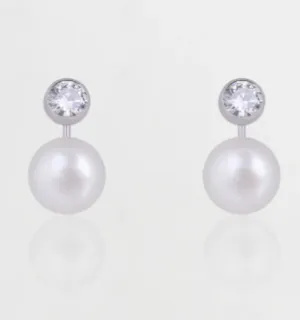 Silver Bold Pearl Earrings