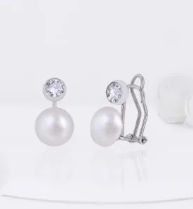 Silver Bold Pearl Earrings