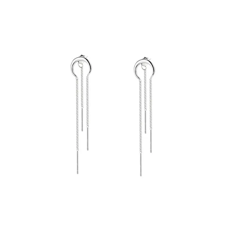 Silver Curved Crescent Sue Earrings Are Light And Luxurious