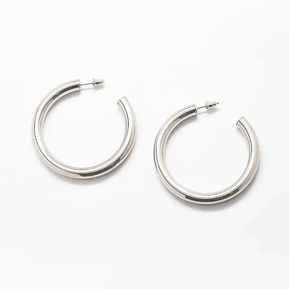 Silver Plated Hoops
