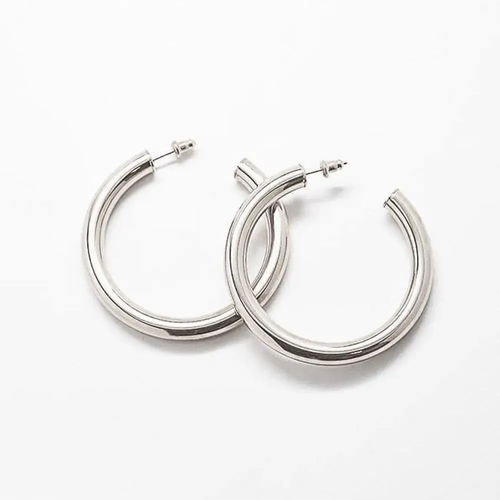 Silver Plated Hoops