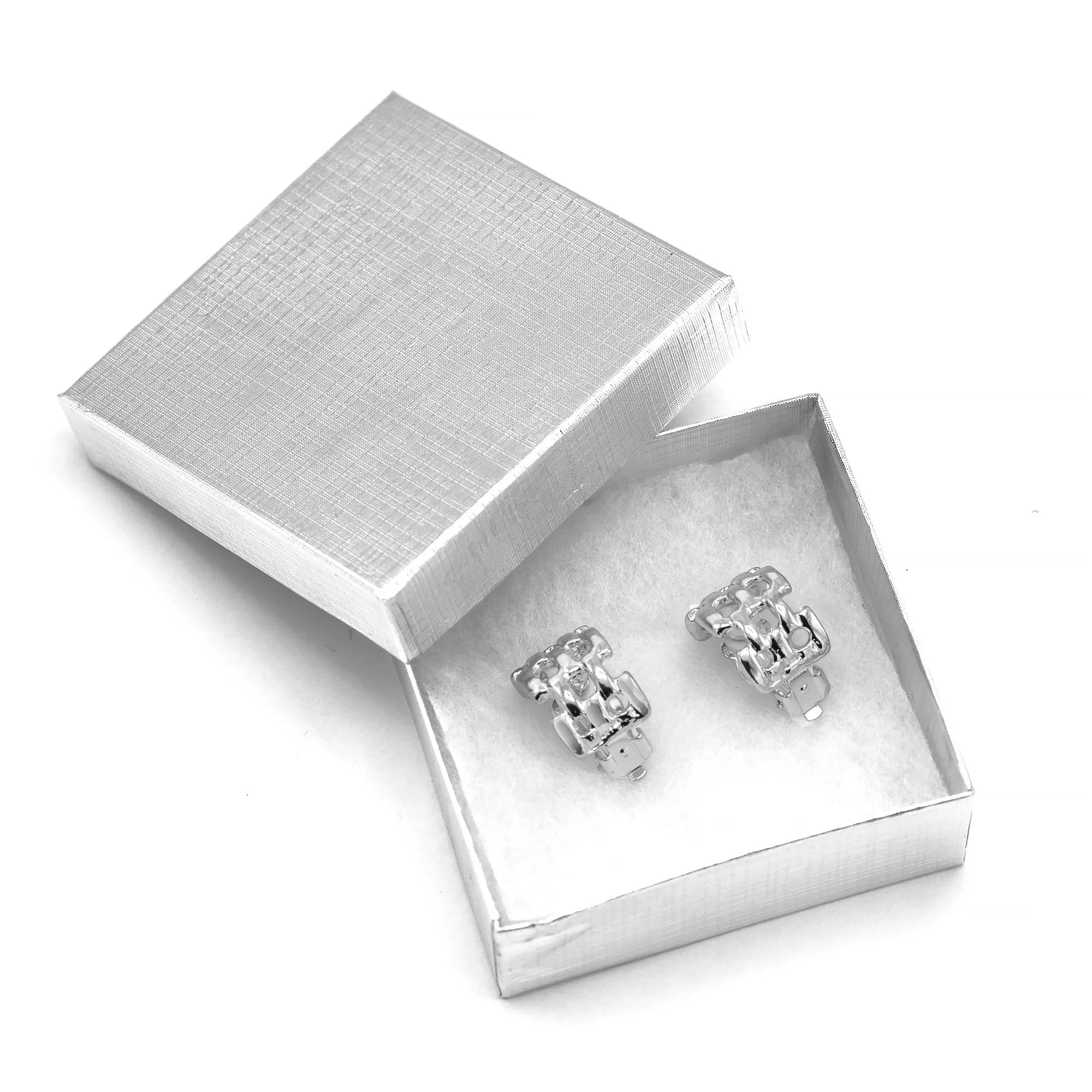 Silver Polished Wide Panther Earrings# ER15040318-R04 (JE5)