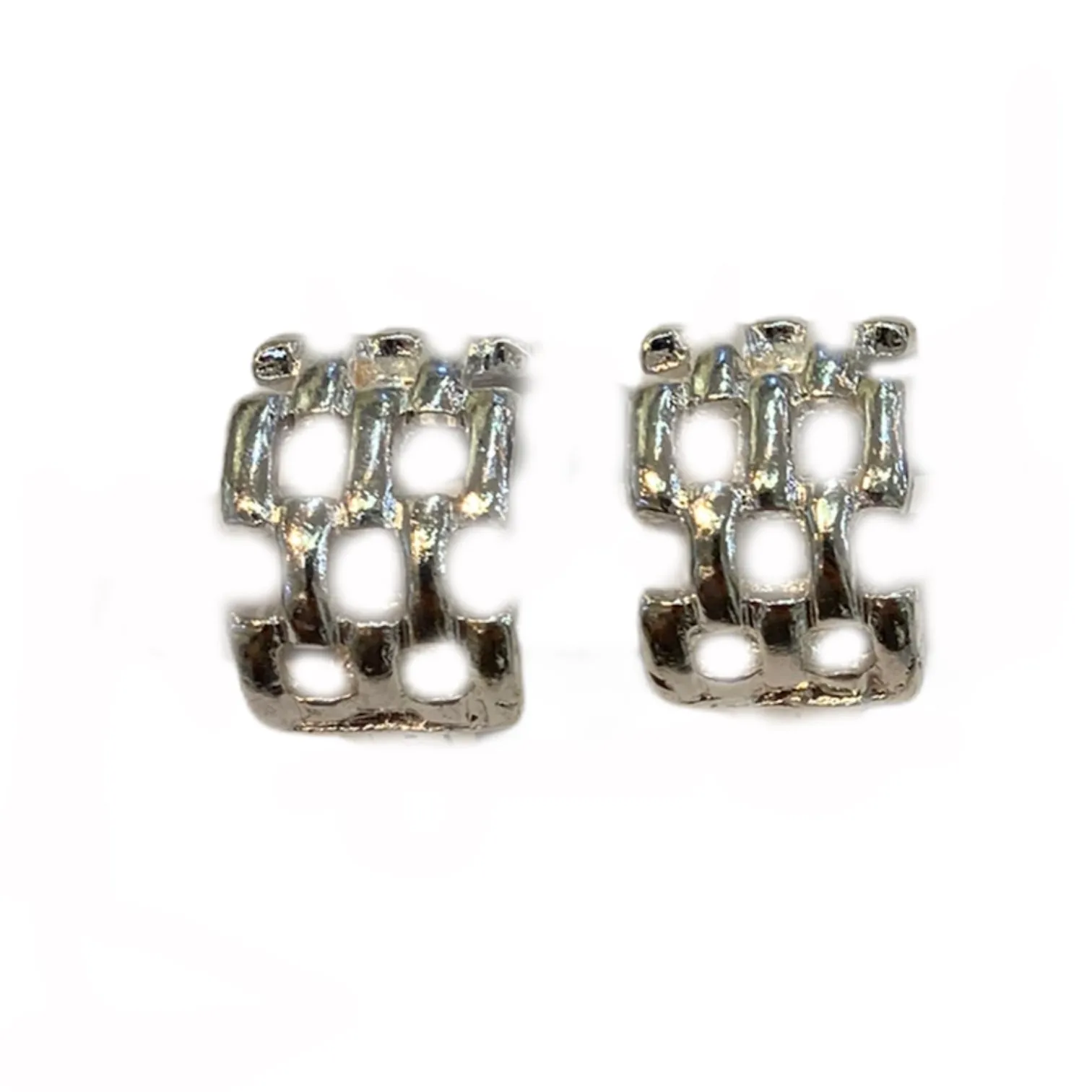Silver Polished Wide Panther Earrings# ER15040318-R04 (JE5)