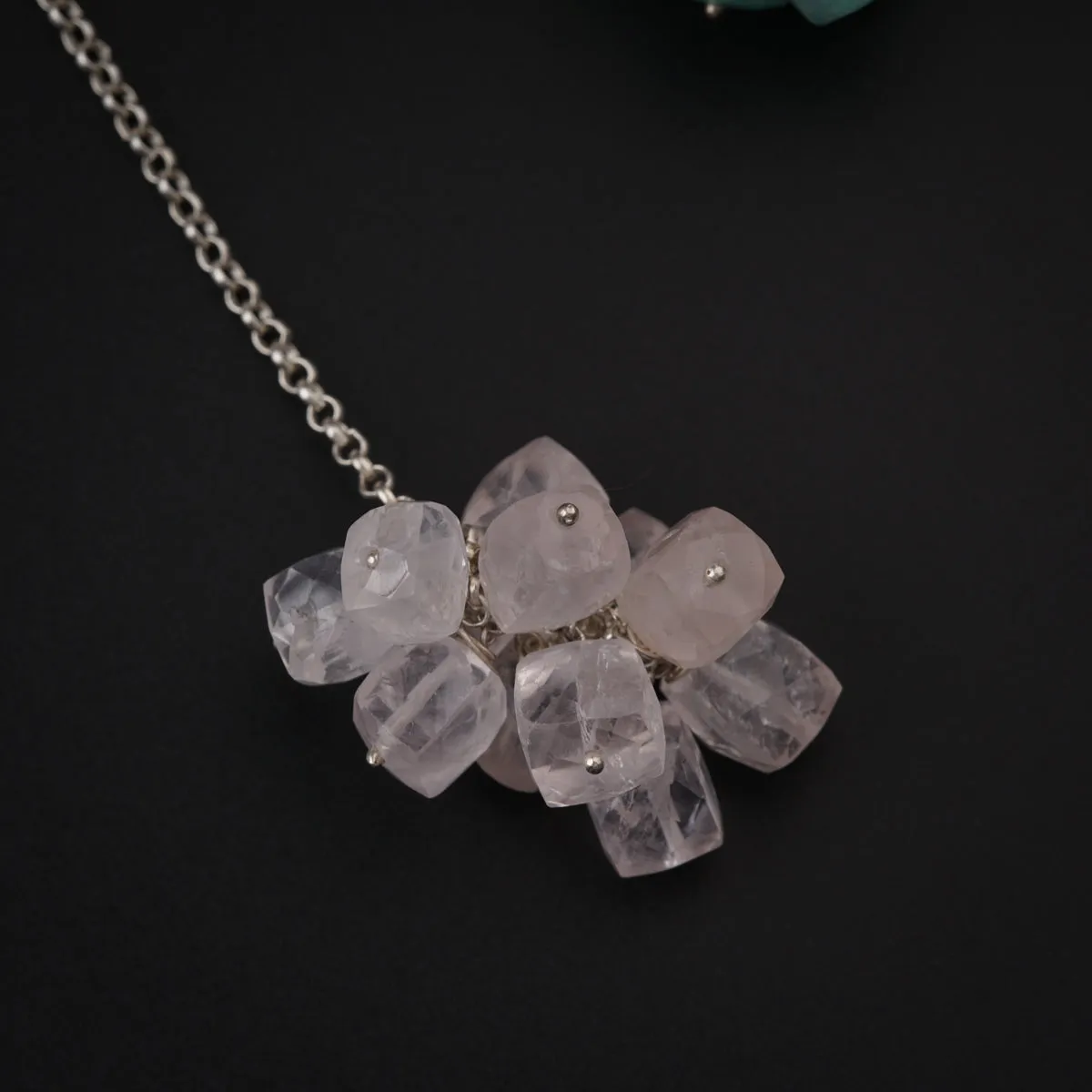 Silver Tie & Wear Necklace with Semi Precious Stones