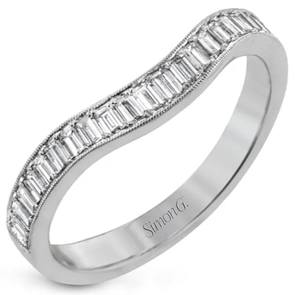 Simon G. Baguette Diamond Curved Wedding Ring