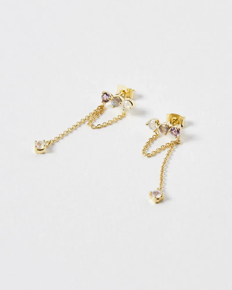 Simple style geometric plating sterling silver and 18k gold plated earrings