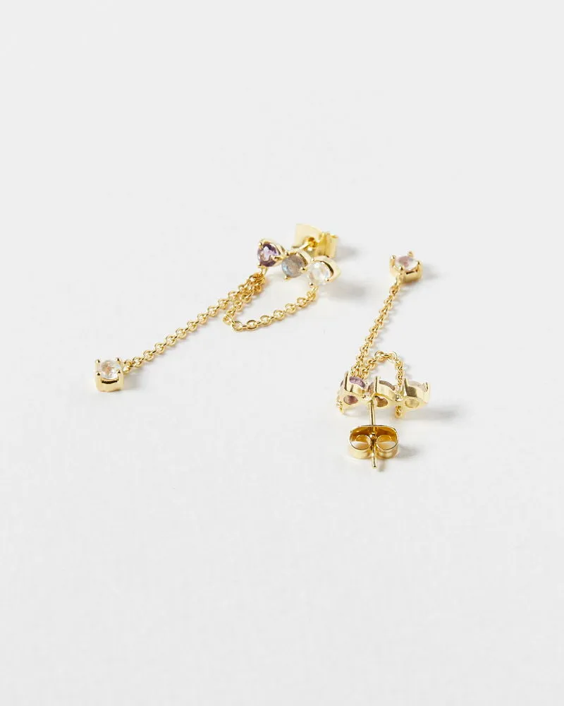 Simple style geometric plating sterling silver and 18k gold plated earrings