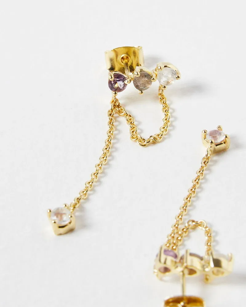 Simple style geometric plating sterling silver and 18k gold plated earrings