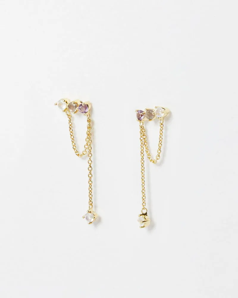 Simple style geometric plating sterling silver and 18k gold plated earrings