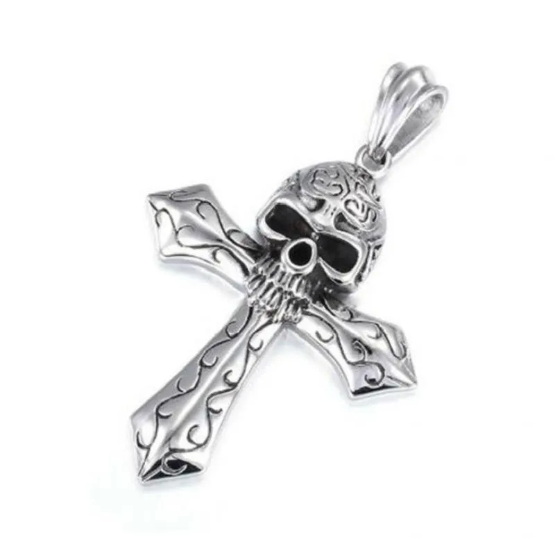 Skull Cross Pendant Necklace - The Ultimate Gothic Punk Rock Jewelry