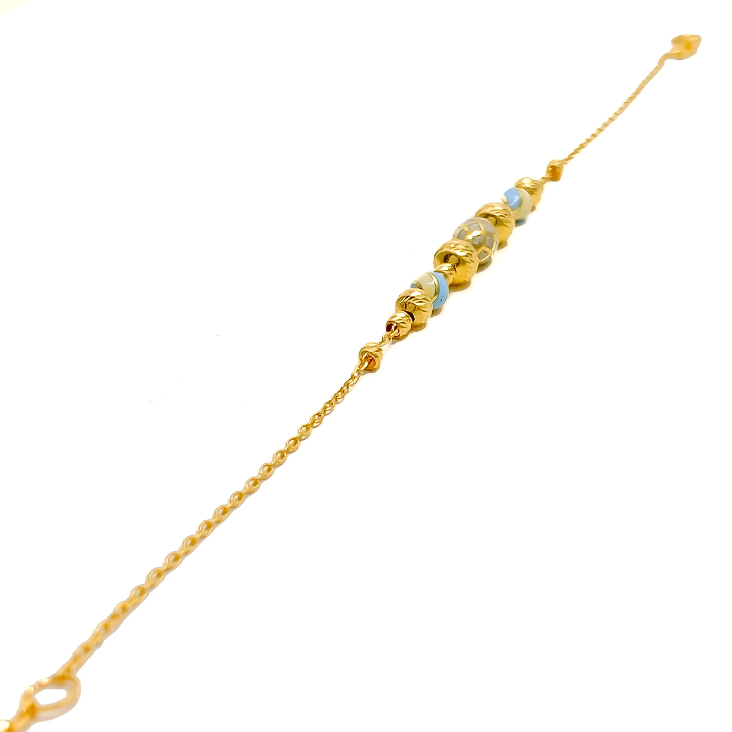 Sleek Enamel 21k Gold Bracelet