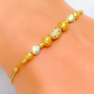 Sleek Enamel 21k Gold Bracelet