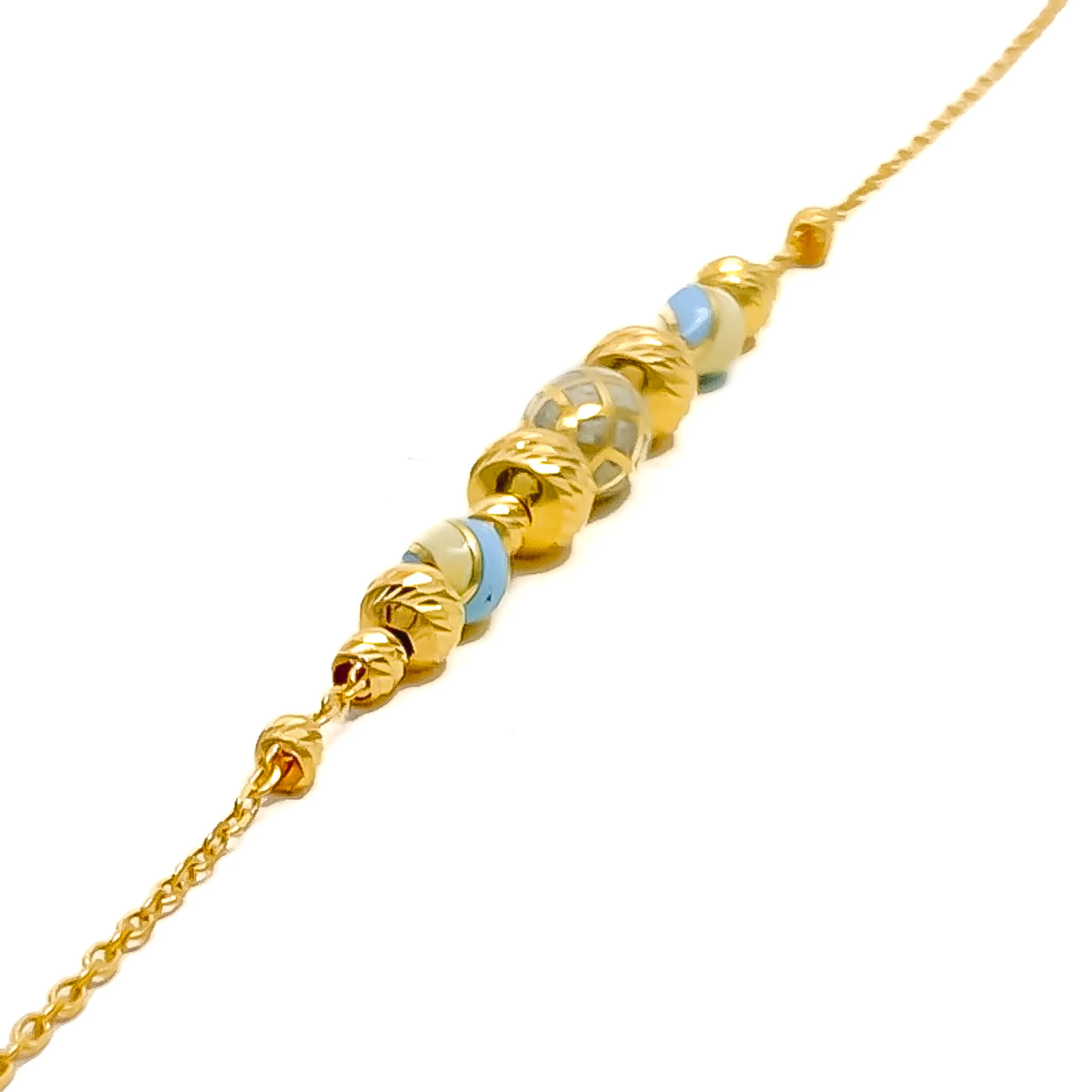Sleek Enamel 21k Gold Bracelet