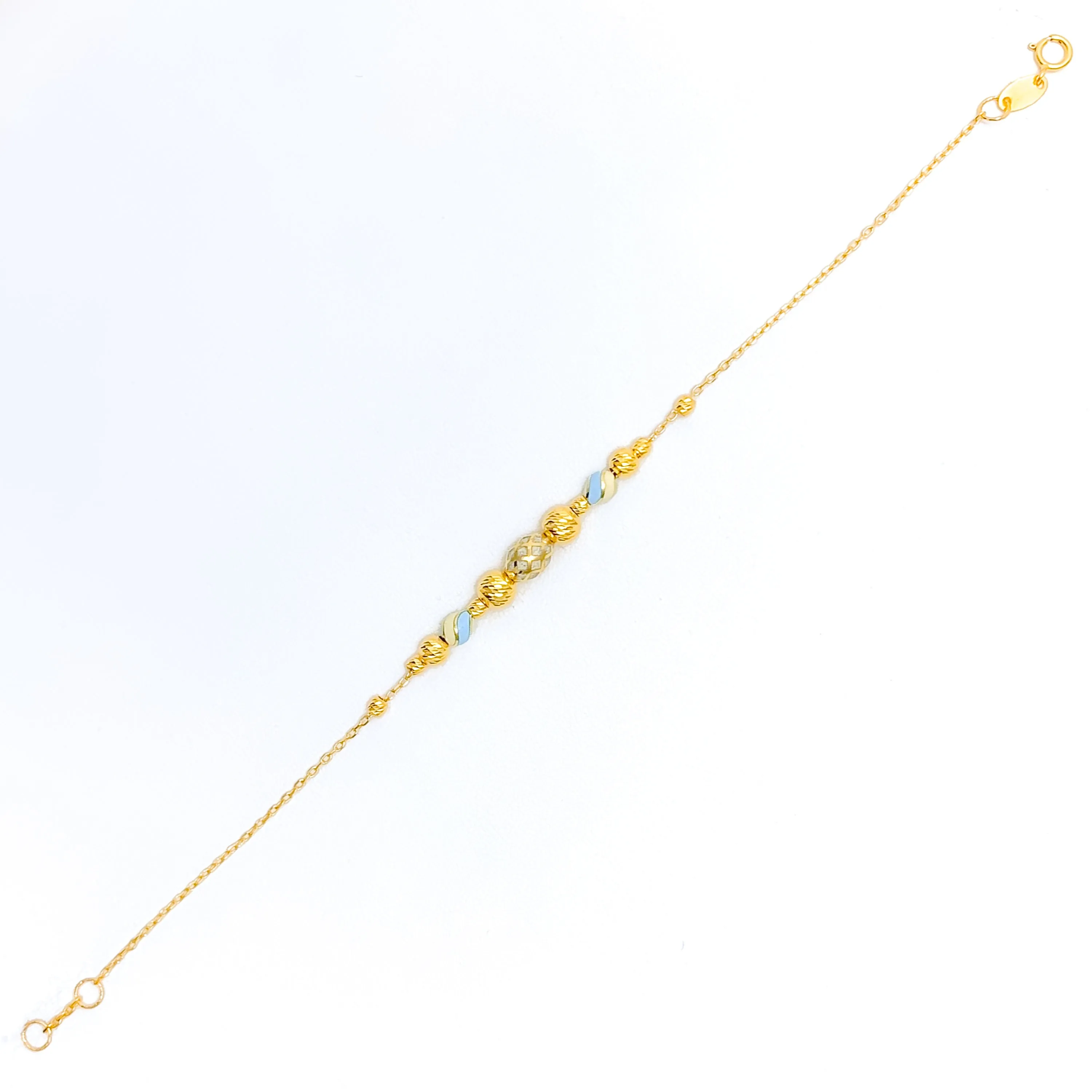 Sleek Enamel 21k Gold Bracelet
