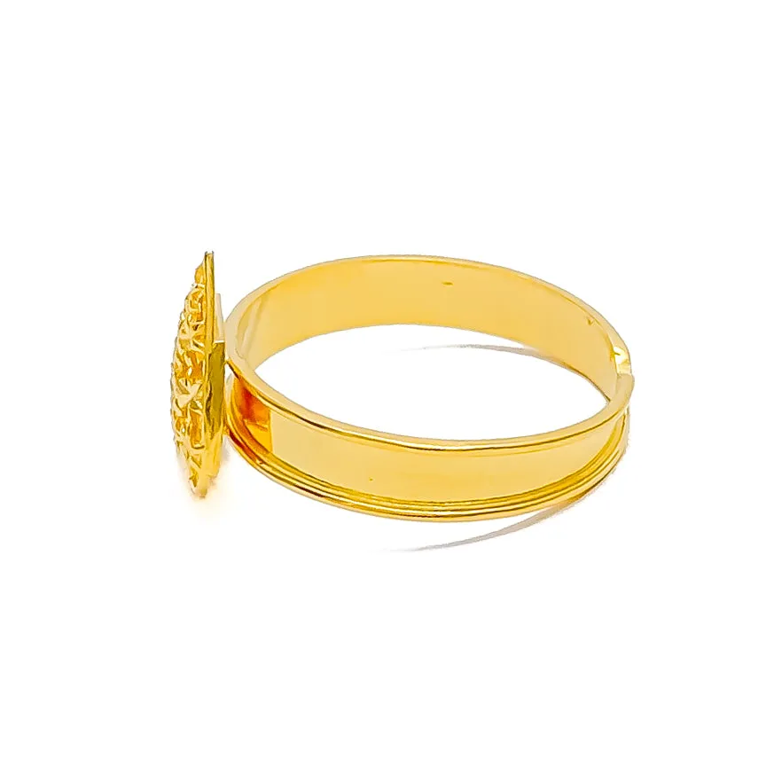 Sleek Sophisticated Pear Drop 21k Gold Bracelet W / Matching Ring