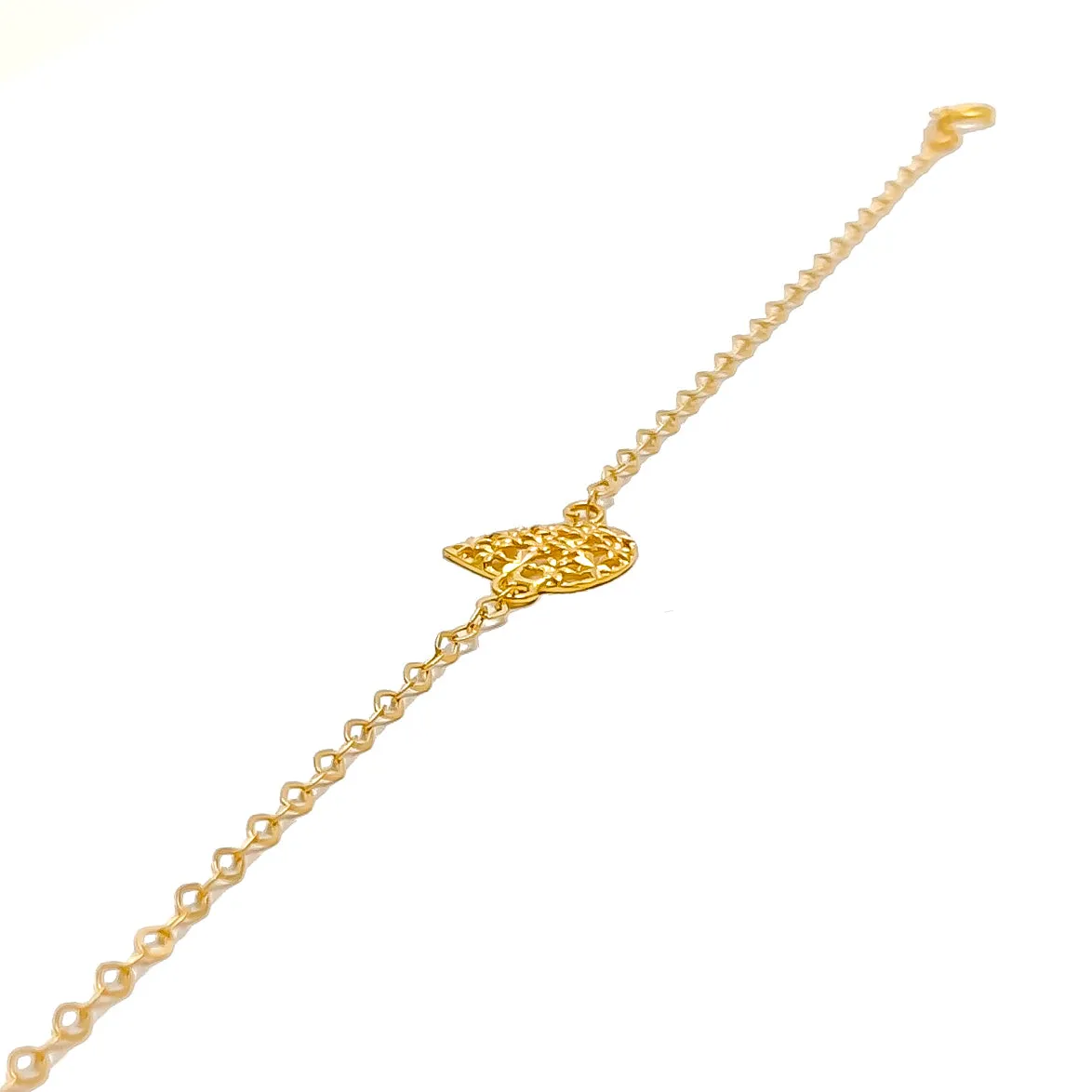 Sleek Sophisticated Pear Drop 21k Gold Bracelet W / Matching Ring