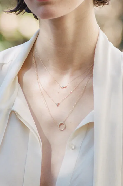 Small Balloon Necklace with White Pave