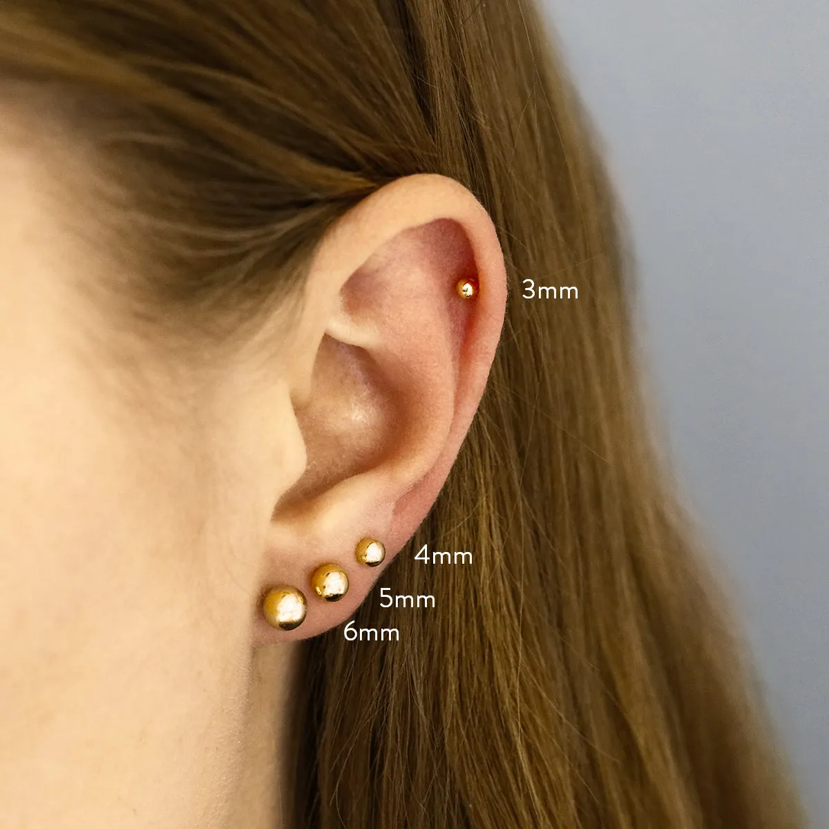 Soleil Collection 4mm Ball Stud Earrings | 9K Yellow Gold