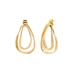 Solid Open Teardrop Drop Stud Earring