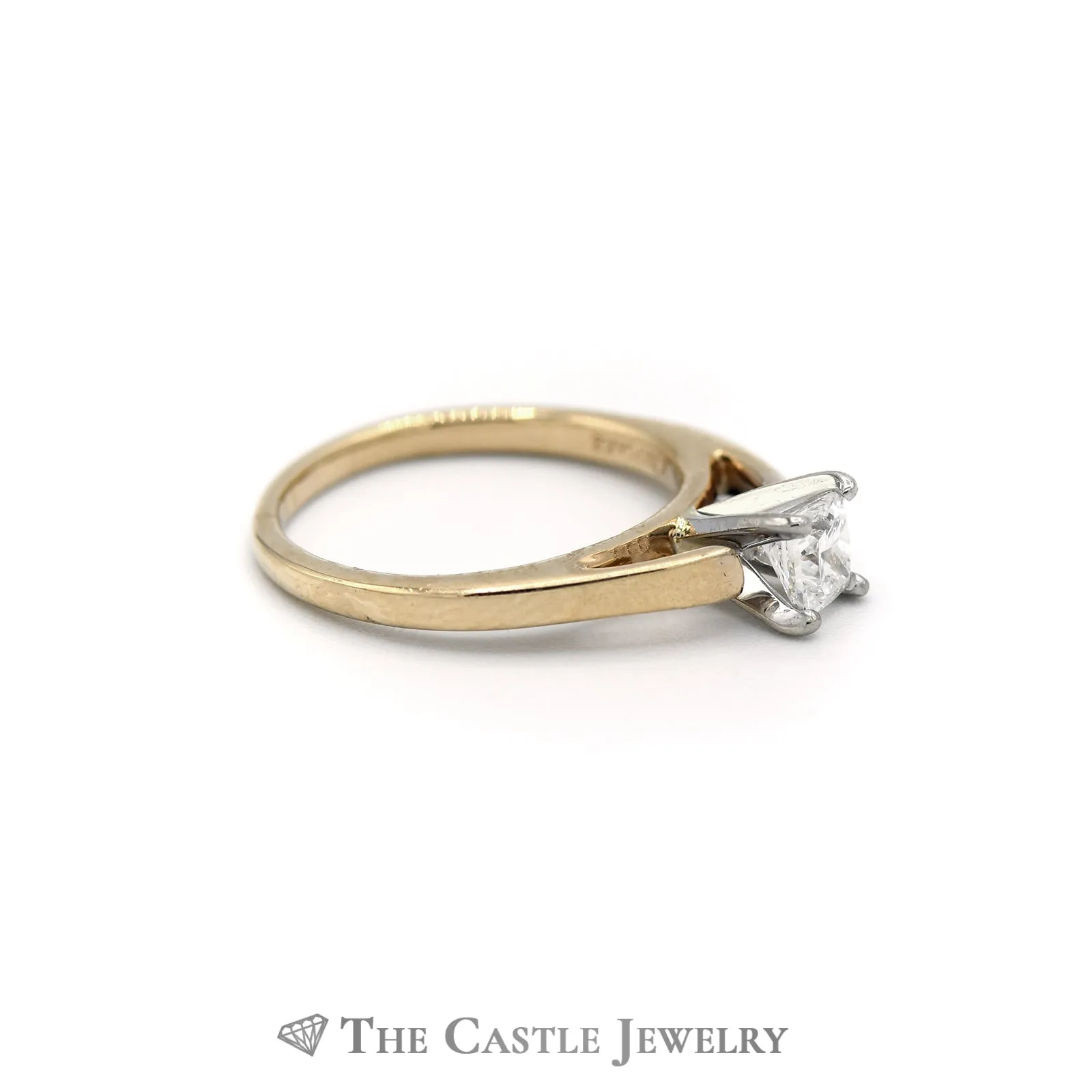 Solitaire Princess Cut 14KT Yellow Gold .50ct Engagement Ring