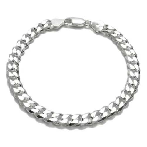 Sophisticated Sterling Silver Cuban Link Chain Bracelet - 7 Inch