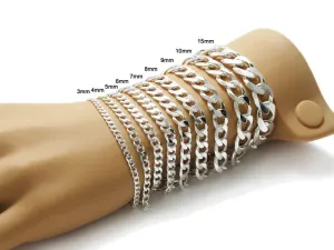 Sophisticated Sterling Silver Cuban Link Chain Bracelet - 7 Inch
