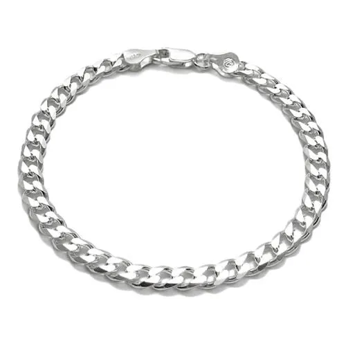 Sophisticated Sterling Silver Cuban Link Chain Bracelet - 7 Inch