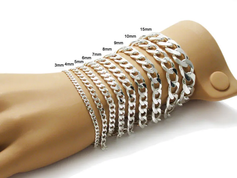 Sophisticated Sterling Silver Cuban Link Chain Bracelet - 7 Inch