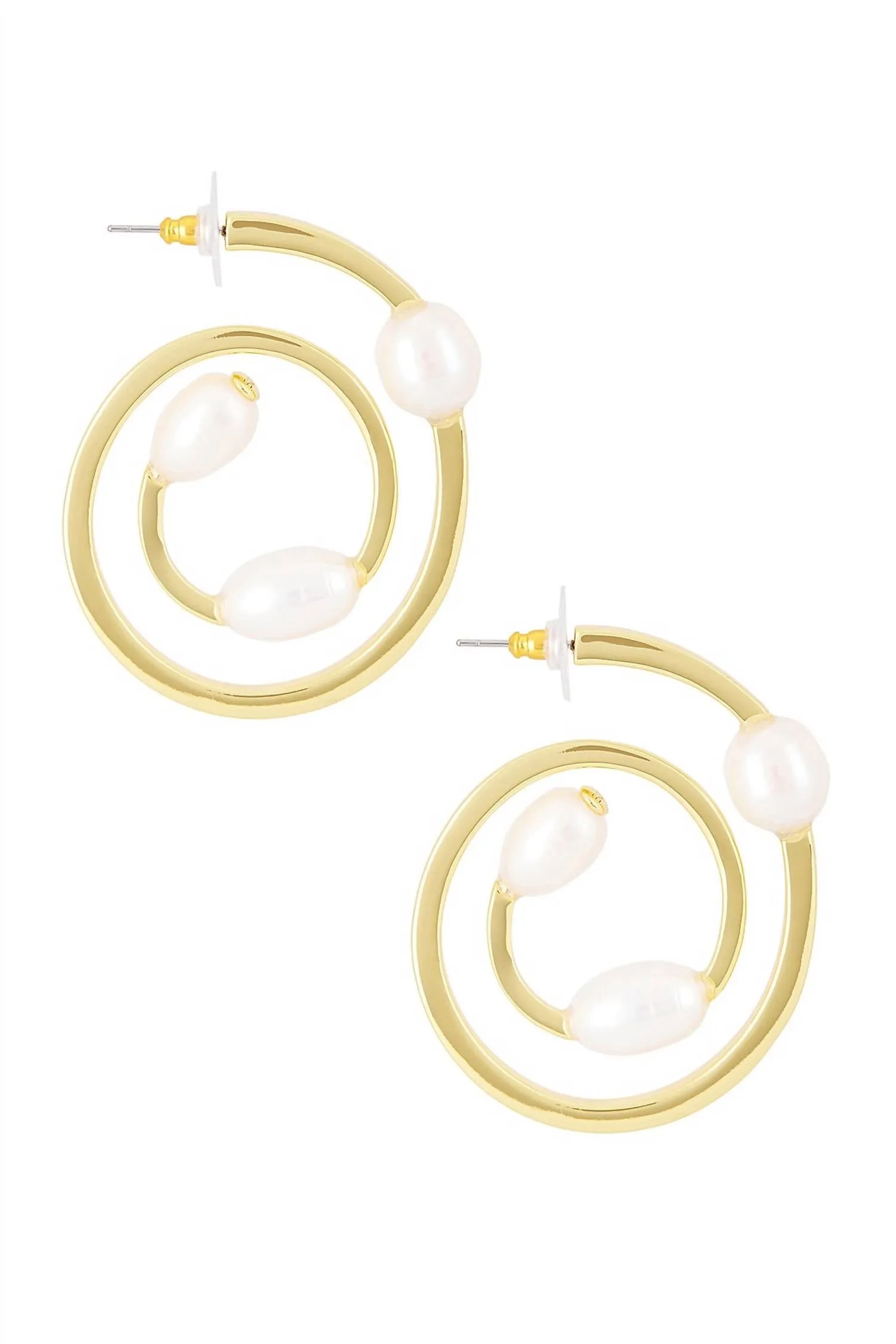 Spin Skater Earrings In Gold / Pearl