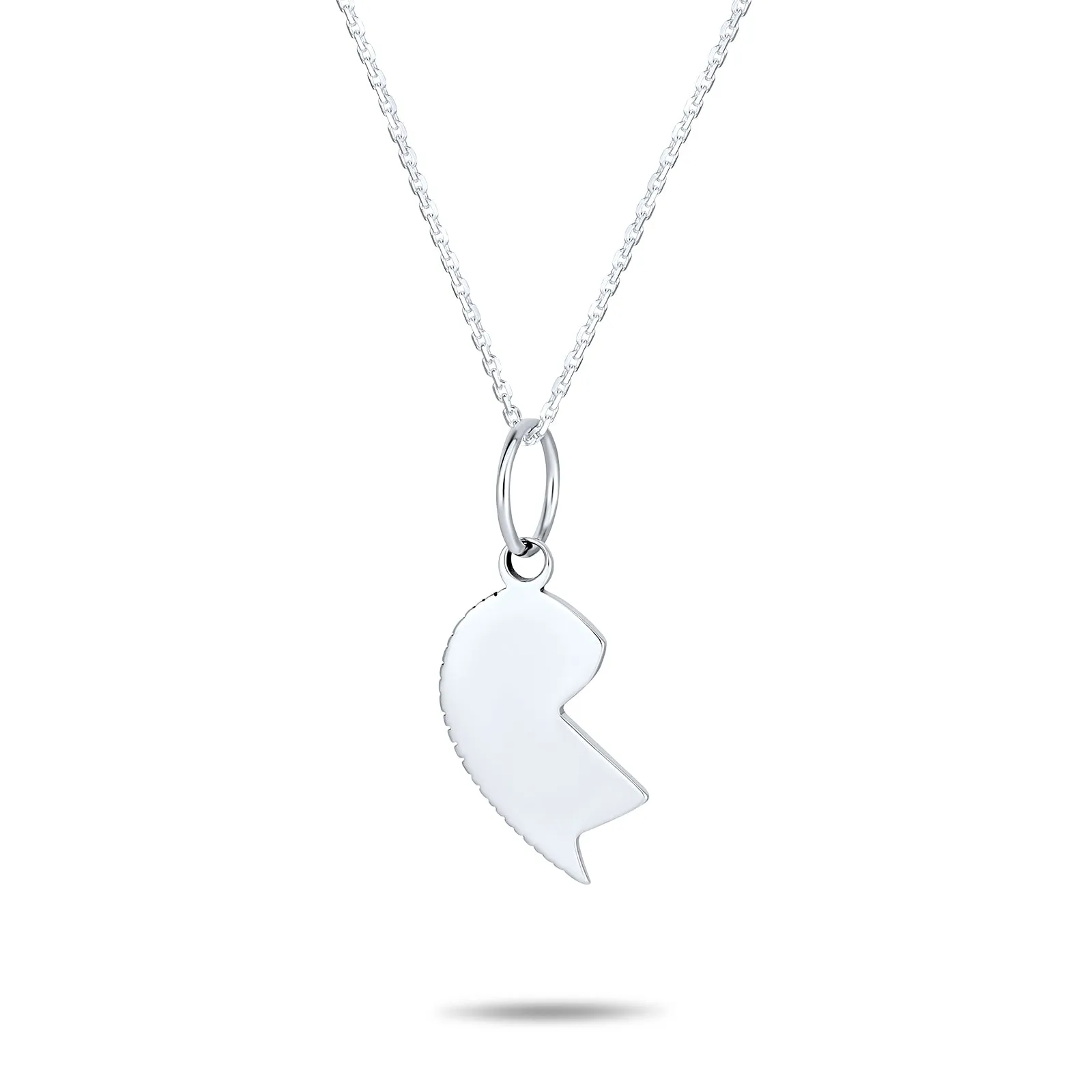 Split Heart Puzzle Pendant Necklace for Grandma & Granddaughter Sterling Silver